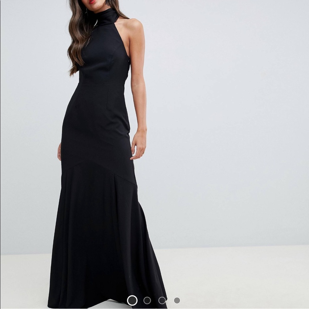 ASOS design tall high neck maxi - black